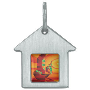 Placa Para Mascotas Juntas Cubistas En El Mar Rojo