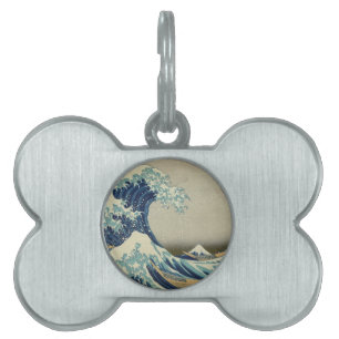 Placa Para Mascotas Katsushika Hokusai: La Gran Ola de Kanagawa
