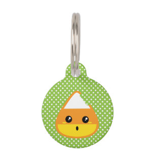 Placa Para Mascotas Kawaii Candy Corn Dog Tag
