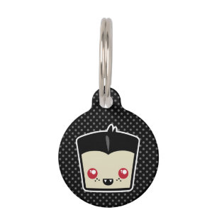 Placa Para Mascotas Kawaii Dracula Etiqueta del perro