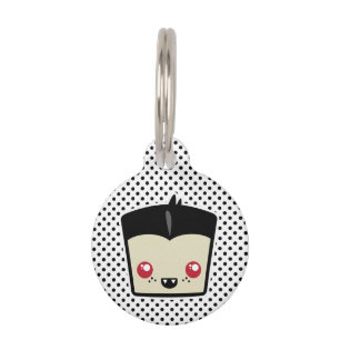 Placa Para Mascotas Kawaii Dracula Etiqueta del perro