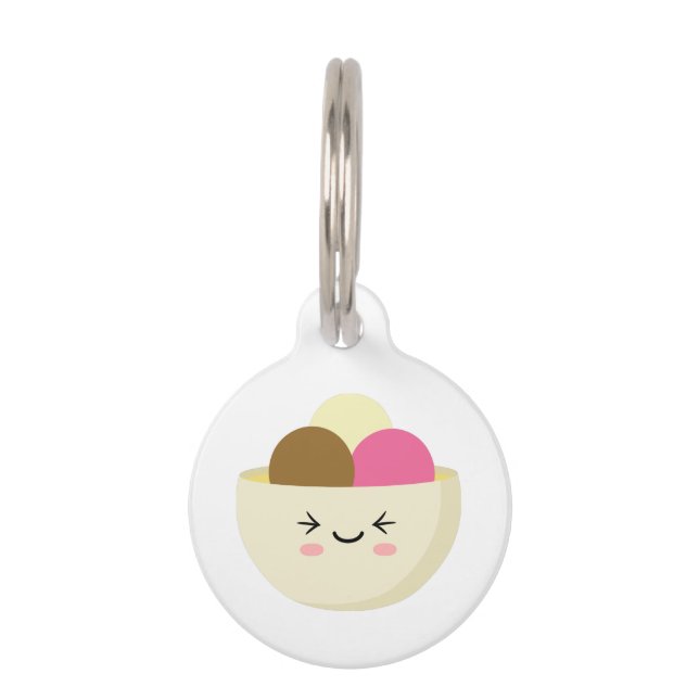 Placa Para Mascotas Kawaii Ice Cream (Anverso)