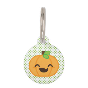 Placa Para Mascotas Kawaii Jack O Lantern Pumpkin Dog Tag
