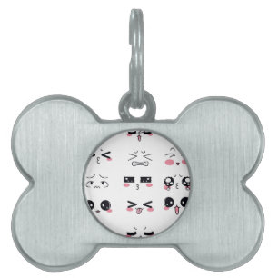 Placa Para Mascotas kawaii kaomoji