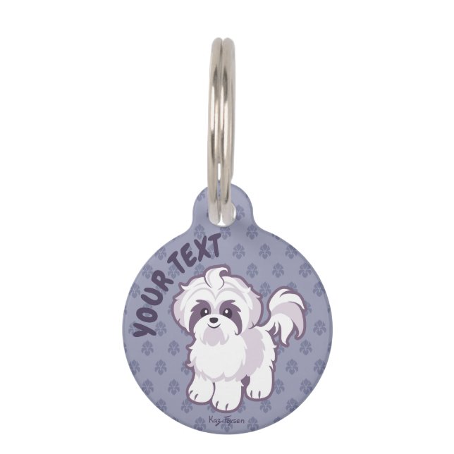 Placa Para Mascotas Kawaii Shih Tzu (Anverso)
