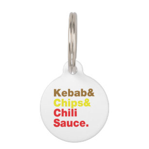 Placa Para Mascotas Kebab, Chips y Salsa de Chili.
