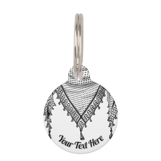 Placa Para Mascotas Keffiyeh palestino Scarf tejido tradicional (Anverso)