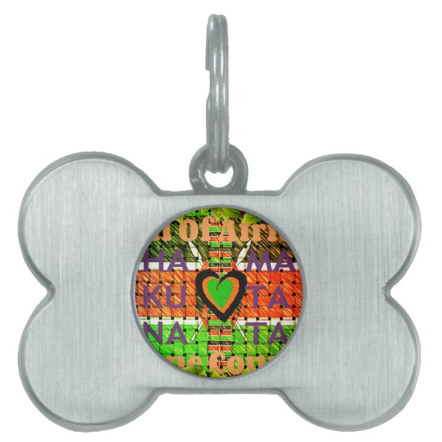 Placa Para Mascotas Kenia: Toda África en un solo país - Bandera tejid (Frente)