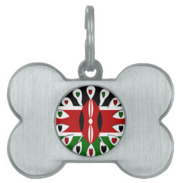 Placa Para Mascotas Kenya: Motif de arte de la bandera