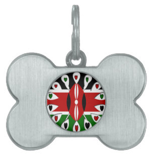 Placa Para Mascotas Kenya: Motif de arte de la bandera
