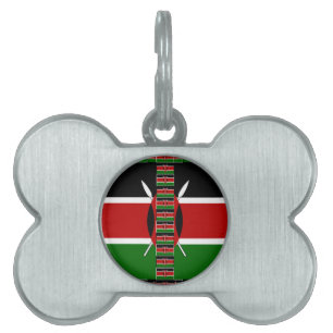 Placa Para Mascotas Kenya Seamless Flags Borde tramas de arte