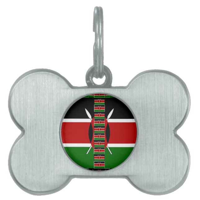 Placa Para Mascotas Kenya Seamless Flags Borde tramas de arte (Frente)