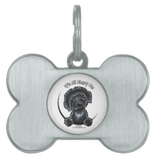 Placa Para Mascotas Keychain Black Labradoodle IAAM
