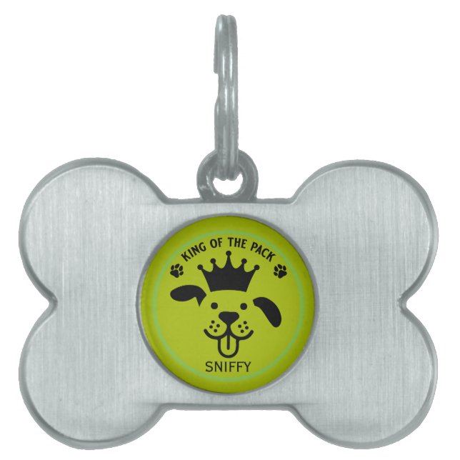 Placa Para Mascotas King Of The Pack Dog (Frente)