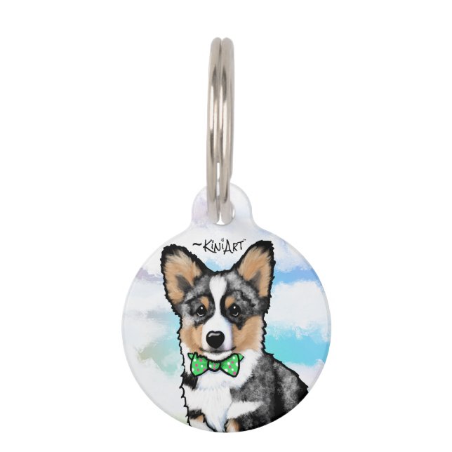 Placa Para Mascotas KiniArt Merle Corgi (Anverso)