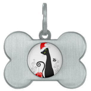Placa Para Mascotas Kitty, Navidades modernos