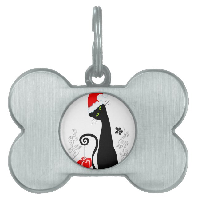 Placa Para Mascotas Kitty, Navidades modernos (Frente)