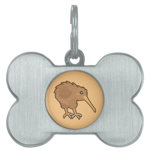 Placa Para Mascotas Kiwi de Kawaii (Frente)