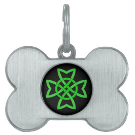 Placa Para Mascotas Knot celta verde irlandesa