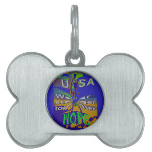 Placa Para Mascotas La esperanza de Estados Unidos se fortalece juntos