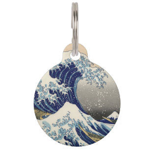 Placa Para Mascotas La Gran Ola frente a Kanagawa Hokusai