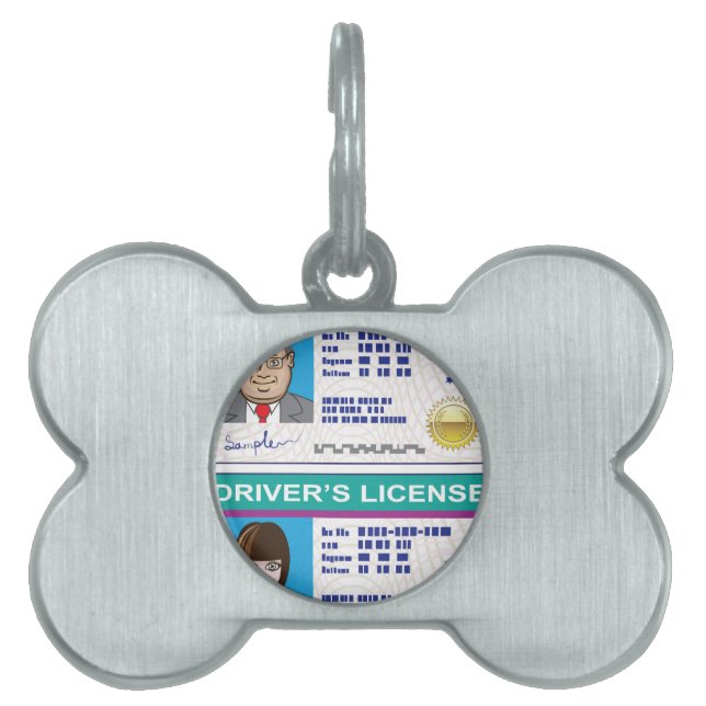 Placa Para Mascotas La licencia de conductor (Frente)