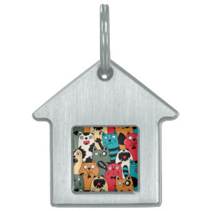 Placa Para Mascotas La multitud de gatos