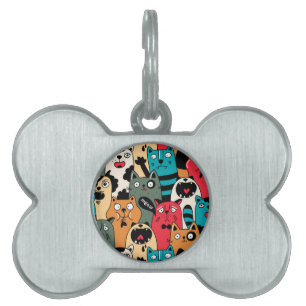 Placa Para Mascotas La multitud de gatos