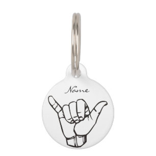 Placa Para Mascotas La ola Shaka Brah en Hawaii Thunder_Cove