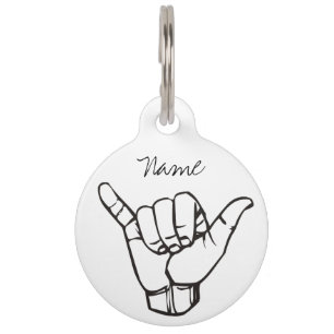 Placa Para Mascotas La ola Shaka Brah en Hawaii Thunder_Cove