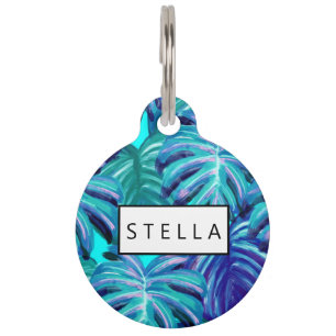 Placa Para Mascotas La palmera azul se va tropical