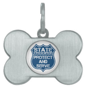 Placa Para Mascotas La policía del soldado de caballería estatal Bad