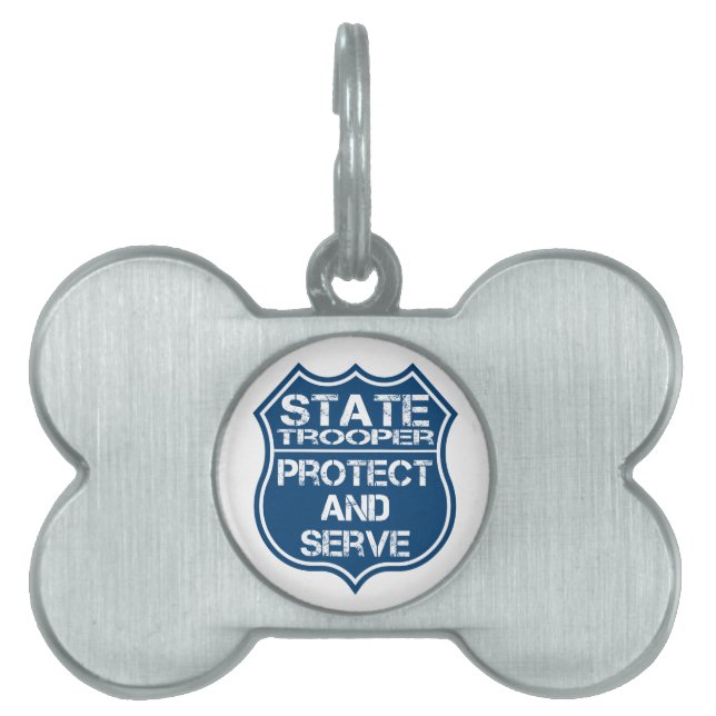 Placa Para Mascotas La policía del soldado de caballería estatal Badge (Frente)