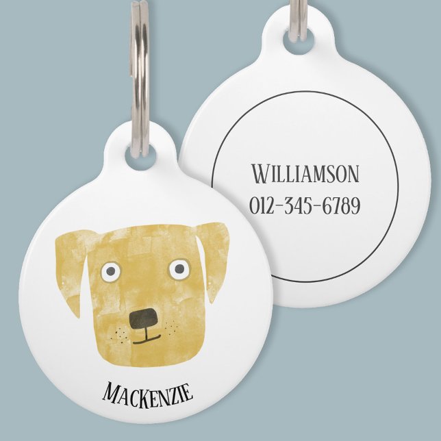 Placa Para Mascotas La recuperación del labrador de oro lindo personal (Subido por el creador)
