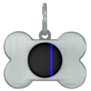 Placa Para Mascotas La simbólica delgada línea azul vertical