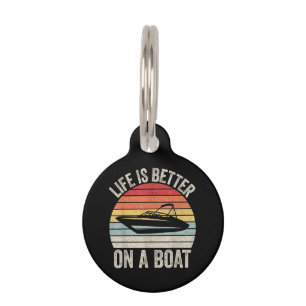 Placa Para Mascotas La Vida De Vintage Es Mejor En Un Bote Capitán P