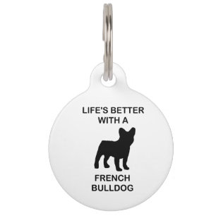 Placa Para Mascotas la vida es mejor con un bulldog francés