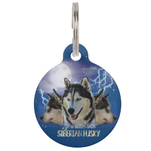 Placa Para Mascotas La Vida Es Mejor Con Un Husky Siberiano