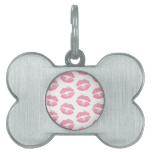 Placa Para Mascotas Labios Rosados, Patrón De Labios, Palo De Labios R