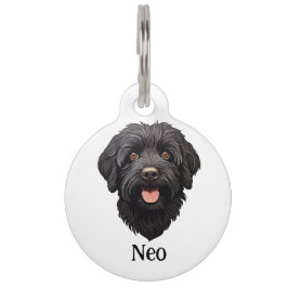 Placa Para Mascotas Labradoodle Perro Negro