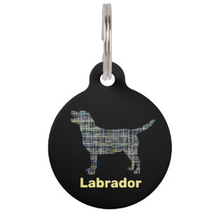 Placa Para Mascotas Labrador Recuperador Perro Líneas de Cuadrícula Am