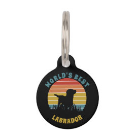 Placa Para Mascotas Labrador Retro Sunset Personalizado