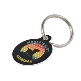 Placa Para Mascotas Labrador Retro Sunset Personalizado