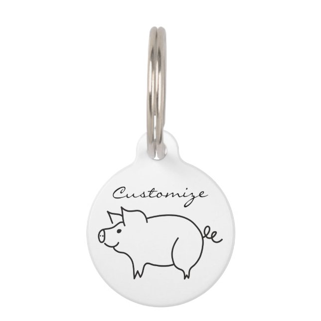 Placa Para Mascotas Ladrón de animales porcinos (Anverso)