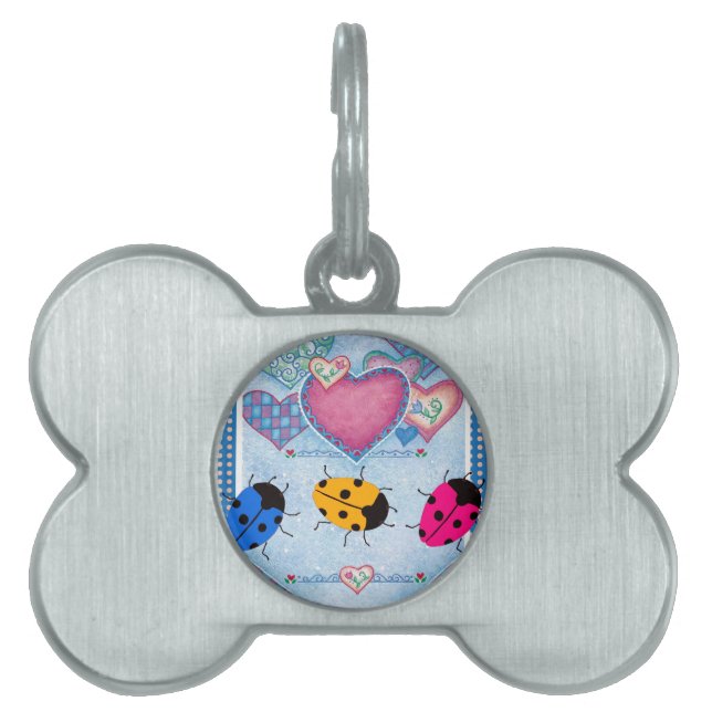 PLACA PARA MASCOTAS LADYBUGS (Frente)