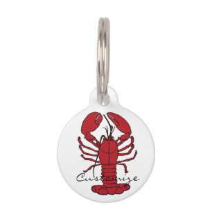 Placa Para Mascotas Langosta roja Thunder_Cove de Maine