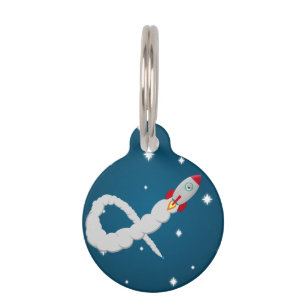 Placa Para Mascotas Lanzamiento de cohete espacial en el espacio