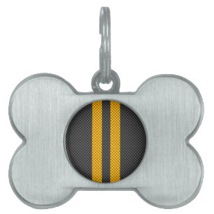 Placa Para Mascotas Las Carreras amarillas vibrantes rayan estilo de