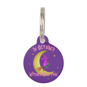 Placa Para Mascotas Las Testigos Se Ponen Rosa En Octubre, Thunder_Cov