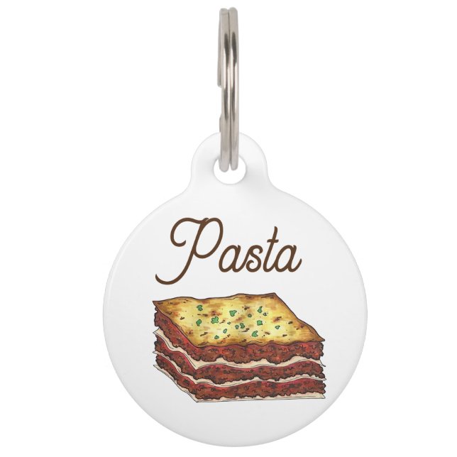 Placa Para Mascotas Lasagna Lasagna Pasta Italia Comida Italiana Ameri (Anverso)